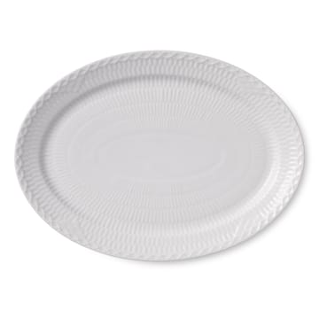 White Fluted Half Lace ovaali tarjoilulautanen - 28 cm - Royal Copenhagen