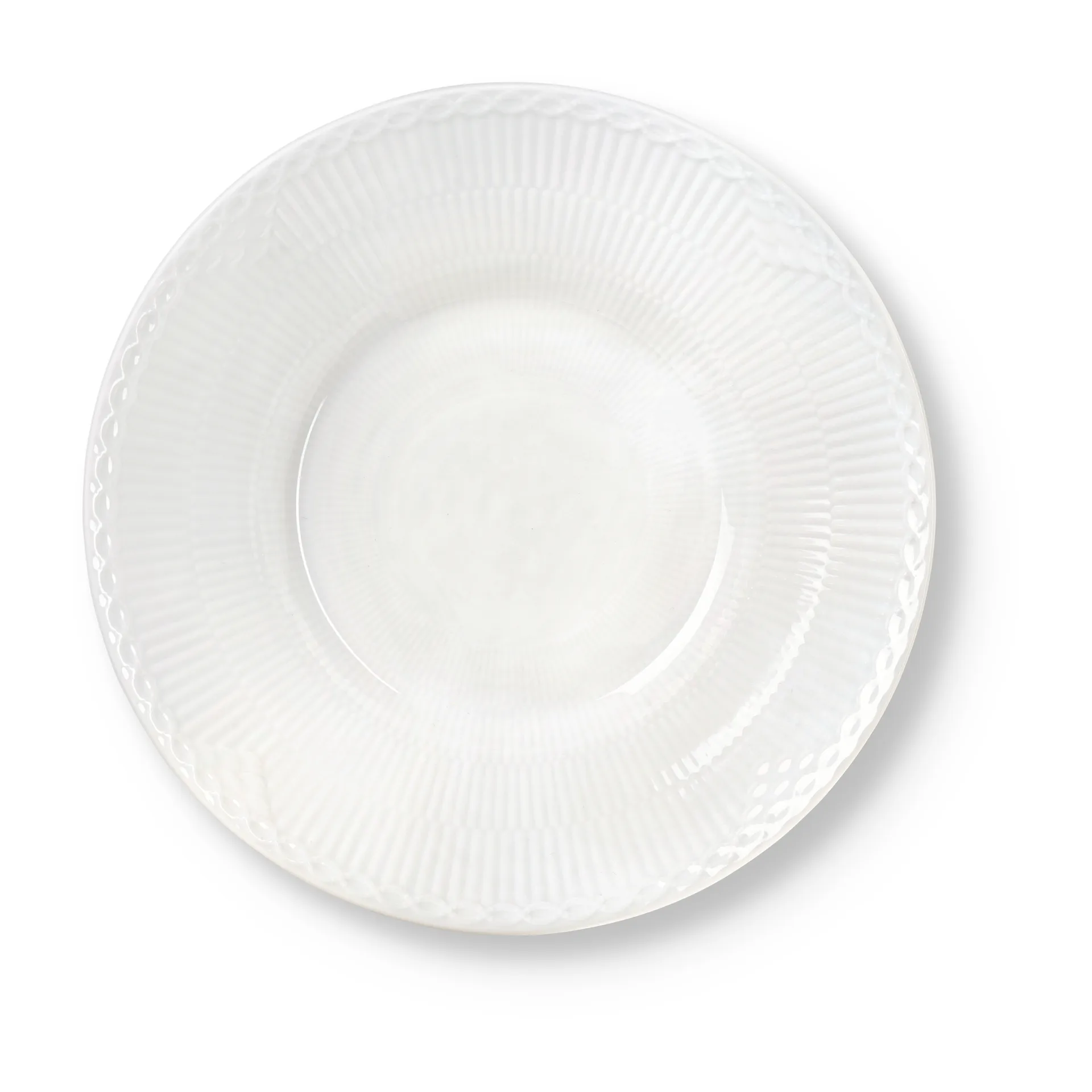 White Fluted Half Lace syvä lautanen, Ø24 cm Royal Copenhagen