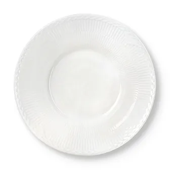 White Fluted Half Lace syvä lautanen - Ø24 cm - Royal Copenhagen
