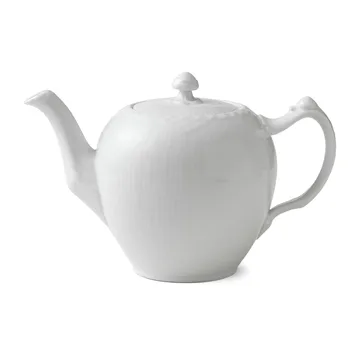 White Fluted Half Lace -teekannu - 1 litra - Royal Copenhagen