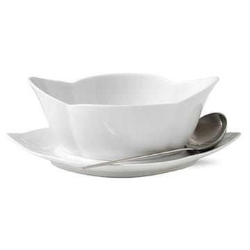 White Fluted kastikekulho aluslautasella - 55 cl - Royal Copenhagen