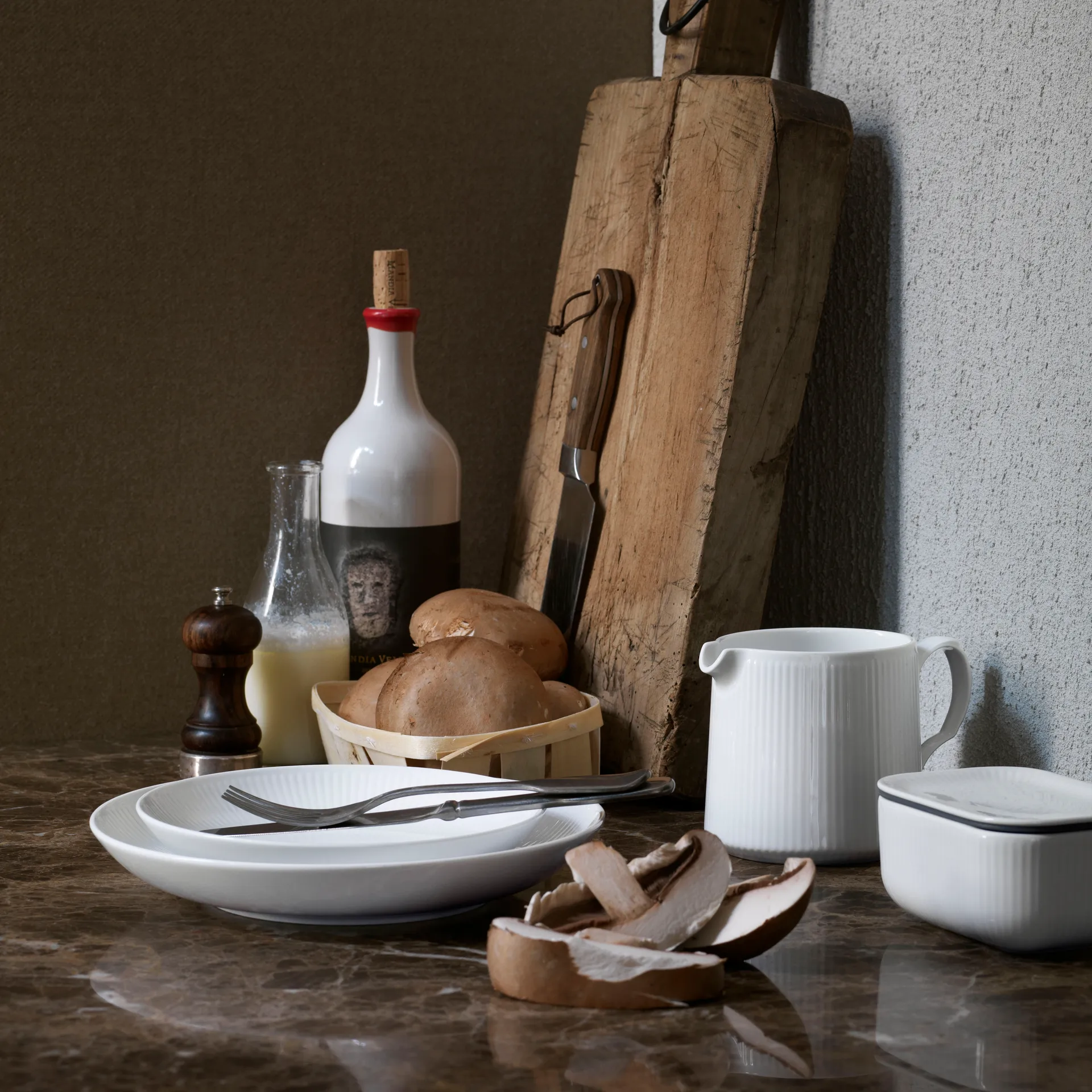 White Fluted moderni lautanen, Ø 20 cm Royal Copenhagen