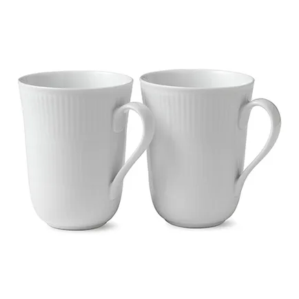 White Fluted -muki 2-pakkaus, 33 cl Royal Copenhagen