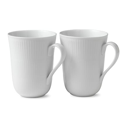 White Fluted -muki 2-pakkaus - 33 cl - Royal Copenhagen