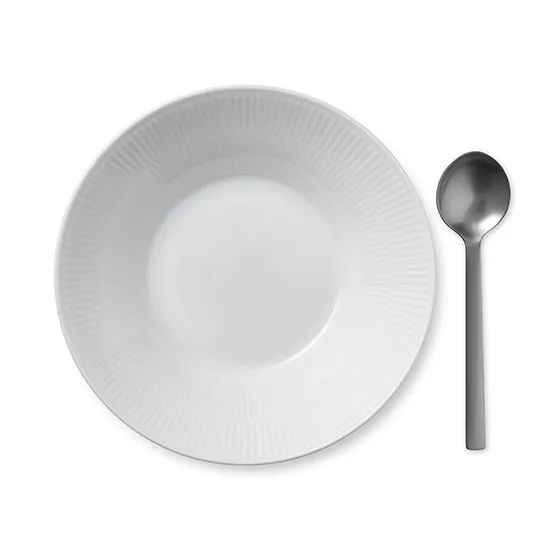 White Fluted syvä lautanen 2, Ø 24 cm Royal Copenhagen