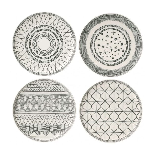 Charcoal Grey lautassetti, 4 osaa, 4 osaa Royal Doulton