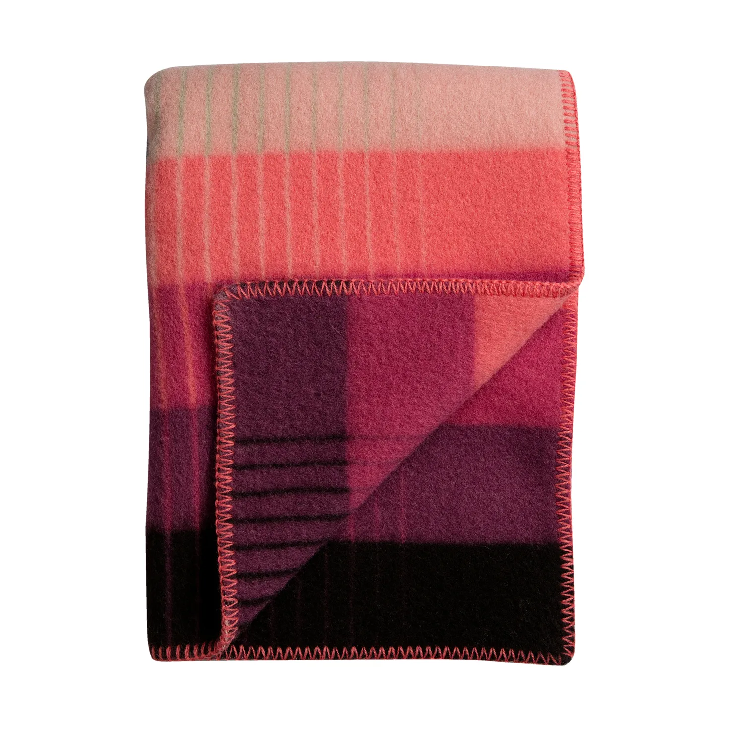 Åsmund gradient viltti 135x200 cm, Pink-green Røros Tweed