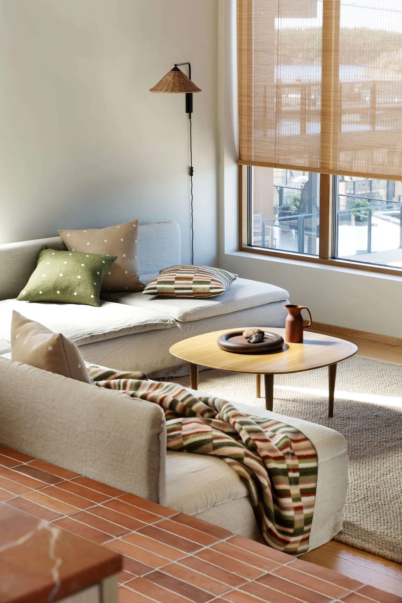 Ida viltti 135x200 cm, Olive burgundy Røros Tweed