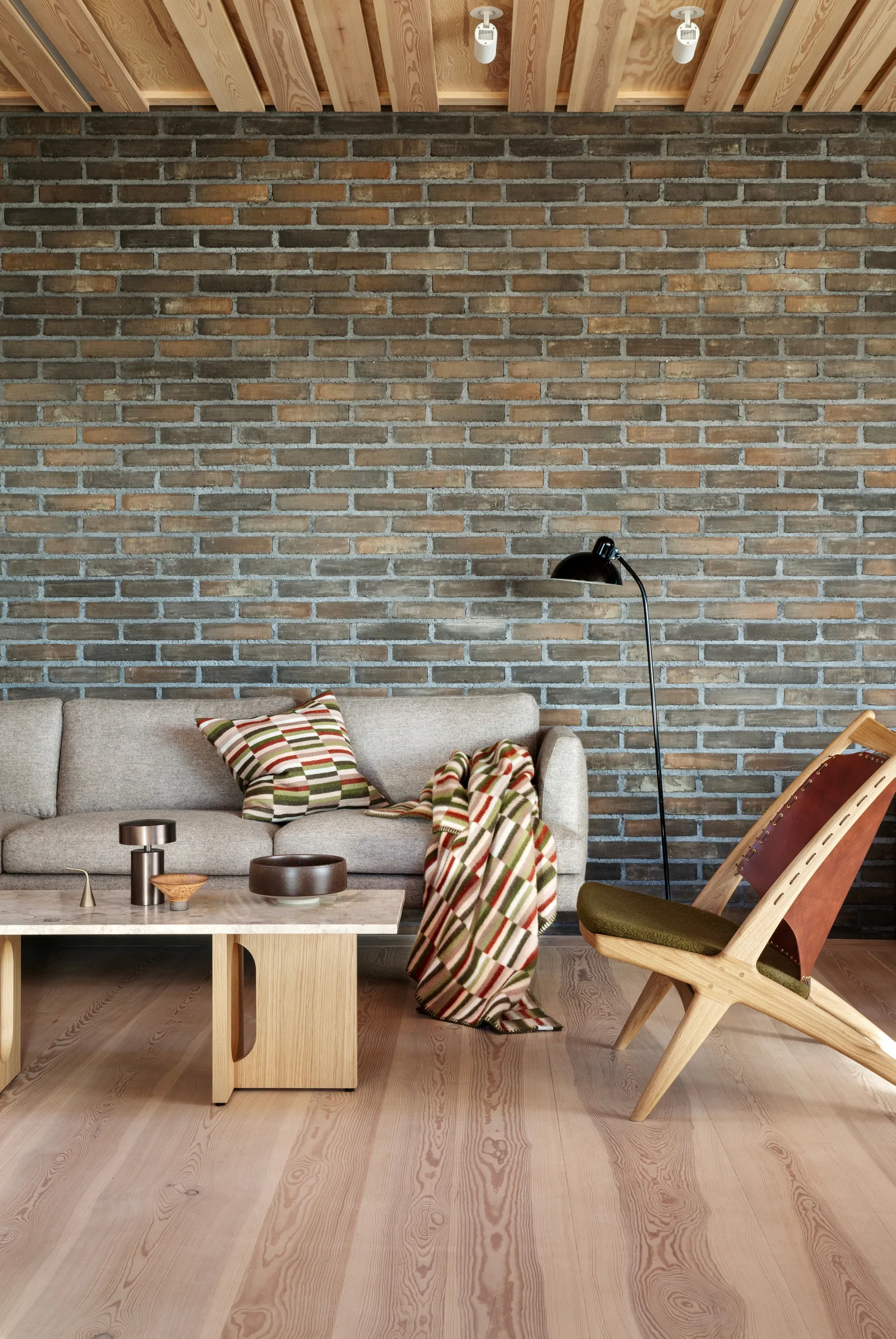 Ida viltti 135x200 cm, Olive burgundy Røros Tweed