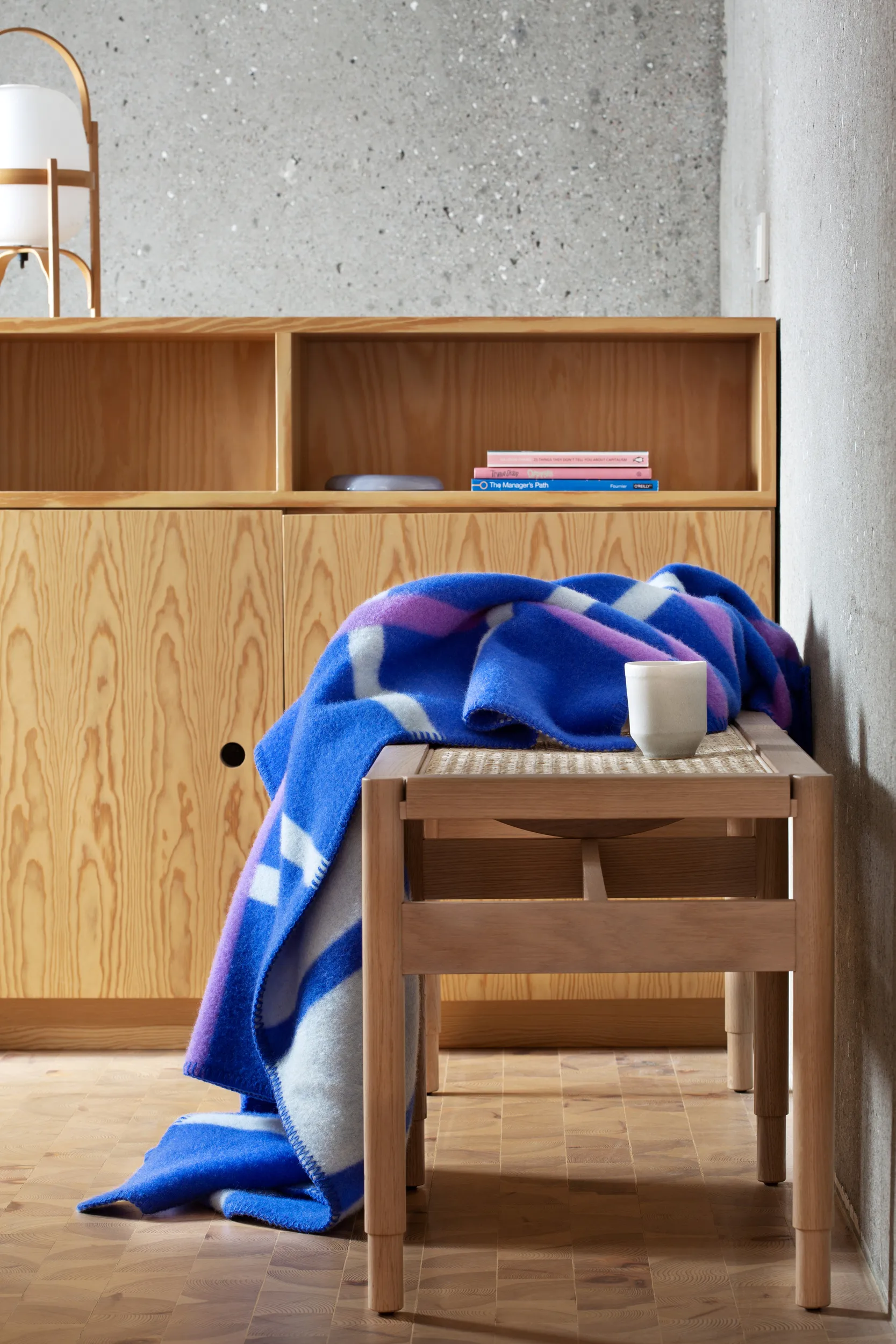 Knut viltti 135x200 cm, Blue Røros Tweed