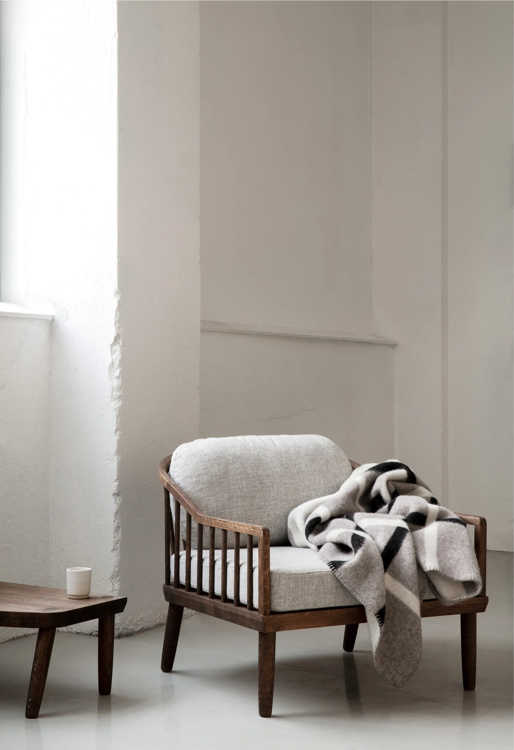 Knut viltti 135x200 cm, Dove grey Røros Tweed