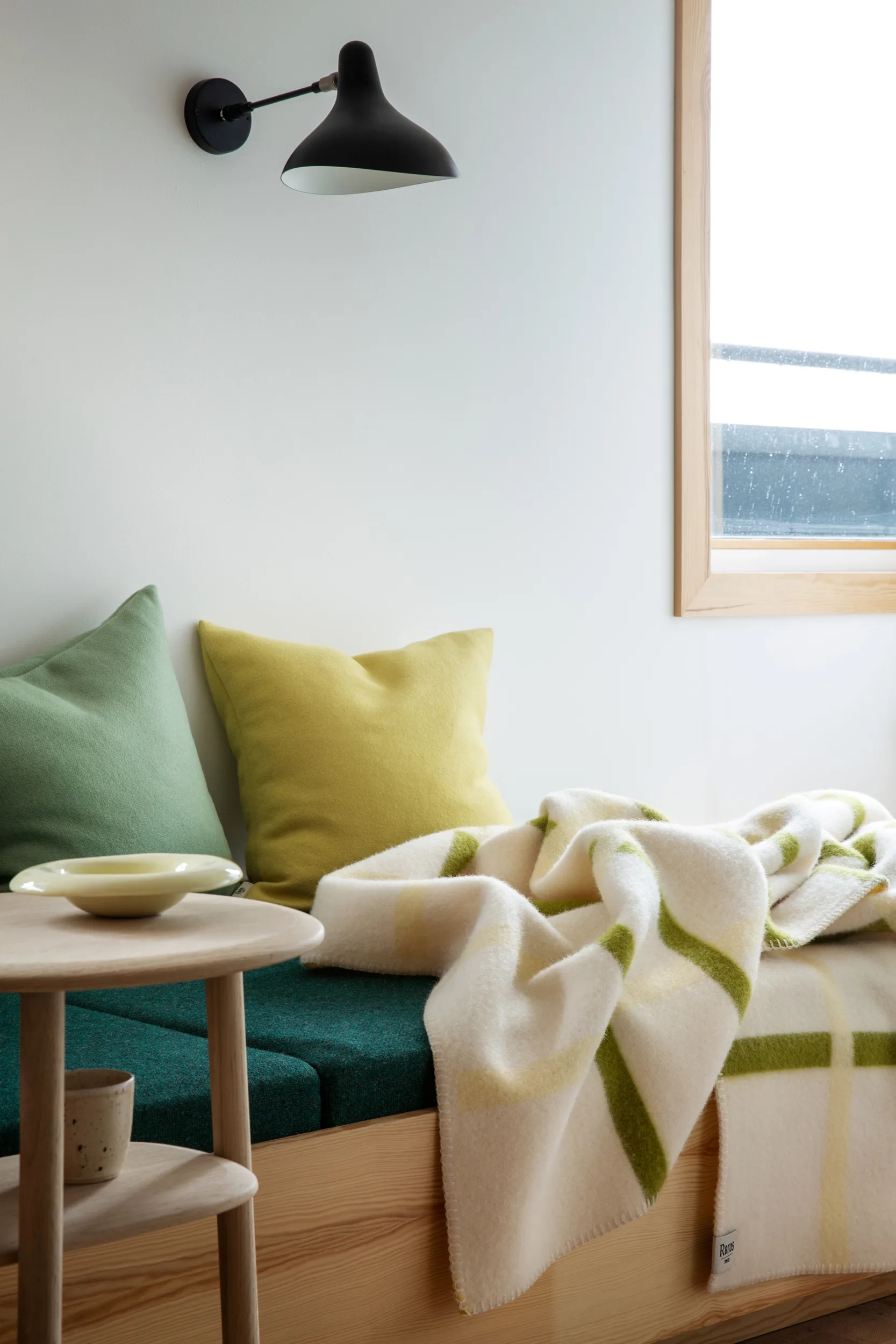 Knut viltti 135x200 cm, Lime Røros Tweed