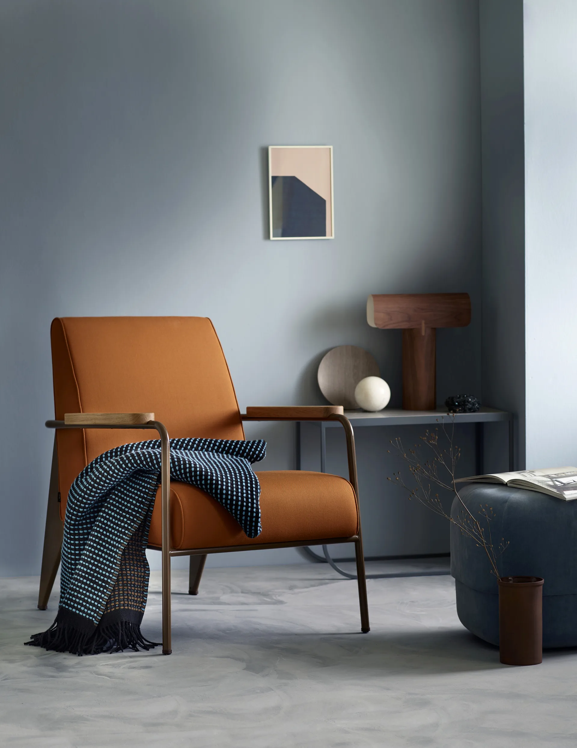 Lofoten peitto 150x210 cm, Blue-mule Røros Tweed