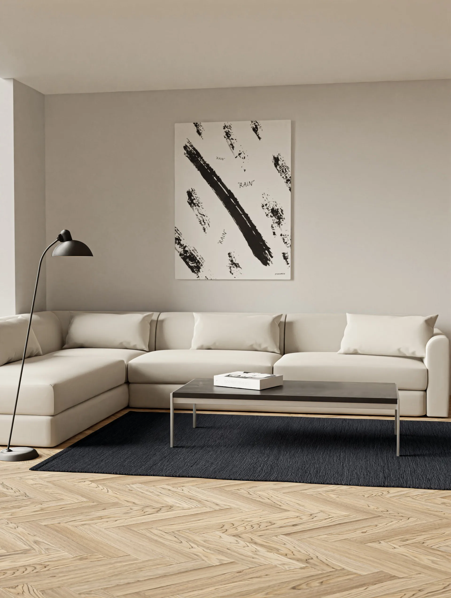 Cotton matto 140 x 200 cm, Charcoal Rug Solid