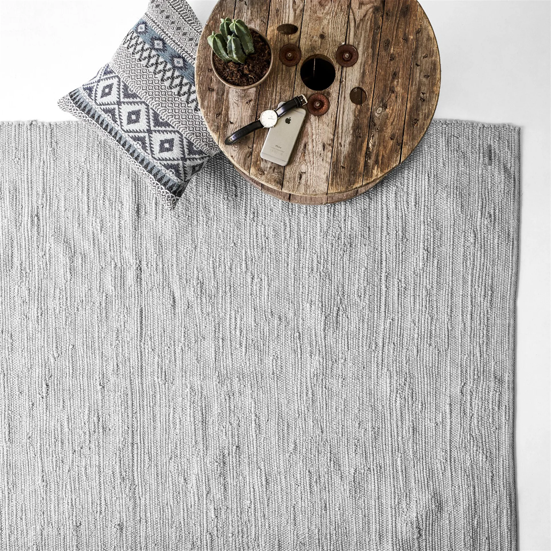 Cotton matto 75 x 200 cm, light grey (vaaleanharmaa) Rug Solid