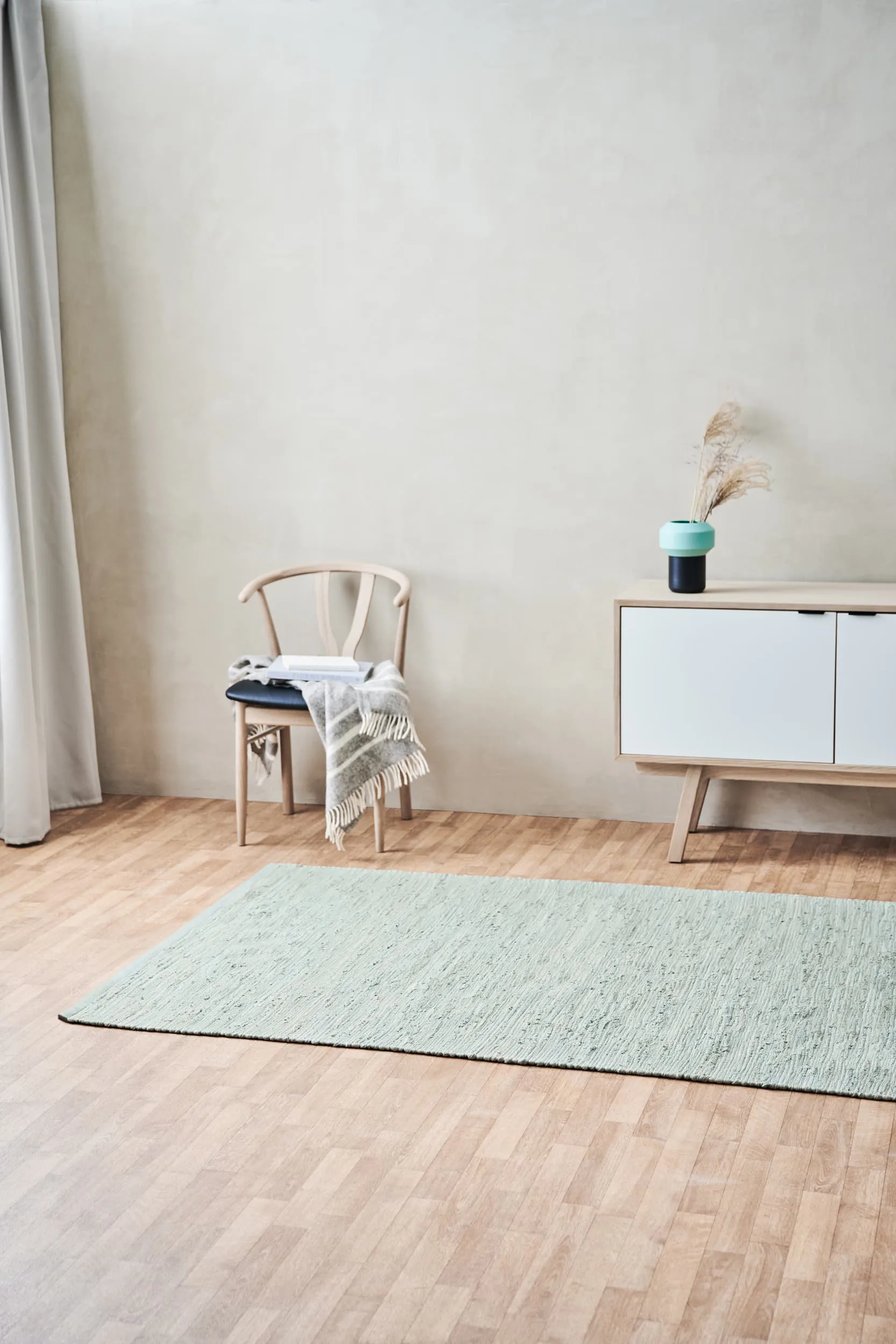Cotton matto 75 x 300 cm, Mint Rug Solid