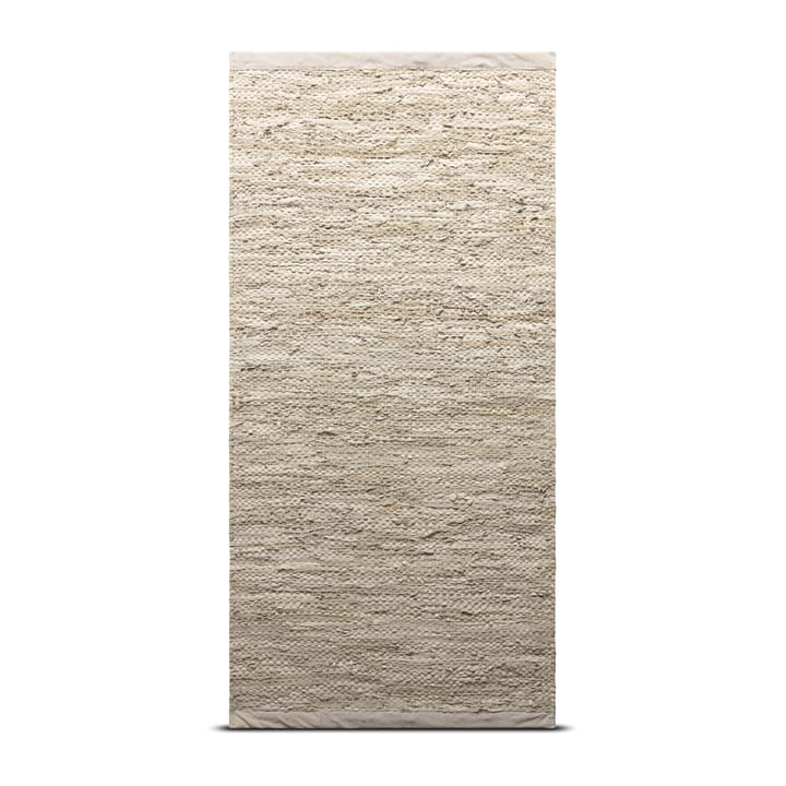 Leather matto 140 x 200 cm - beige - Rug Solid