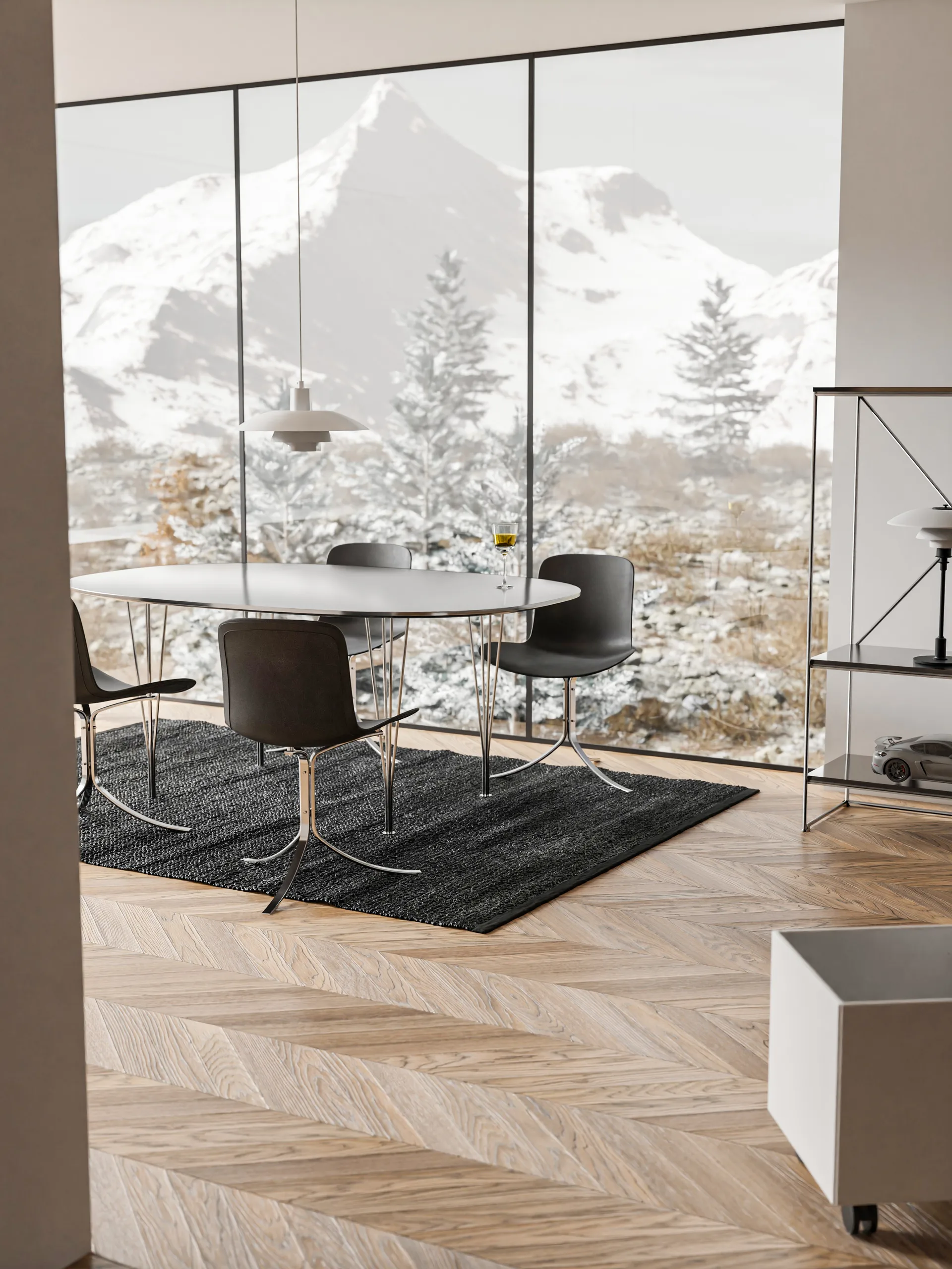 Leather matto 140 x 200 cm, black (musta) Rug Solid