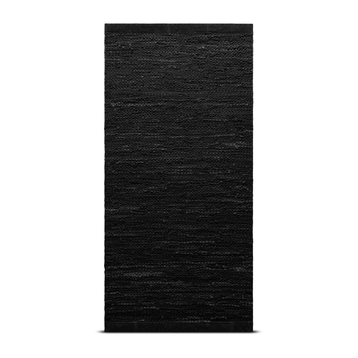 Leather matto 60 x 90 cm - black (musta) - Rug Solid