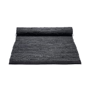 Leather matto 60 x 90 cm - black (musta) - Rug Solid