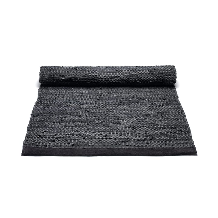 Leather matto 60 x 90 cm, black (musta) Rug Solid