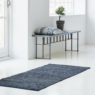 Leather matto 60 x 90 cm - dark grey (tummanharmaa) - Rug Solid