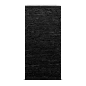 Leather matto 65 x 135 cm - black (musta) - Rug Solid