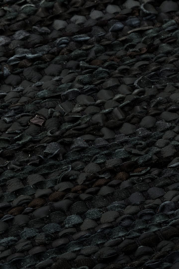 Leather matto 65 x 135 cm, black (musta) Rug Solid