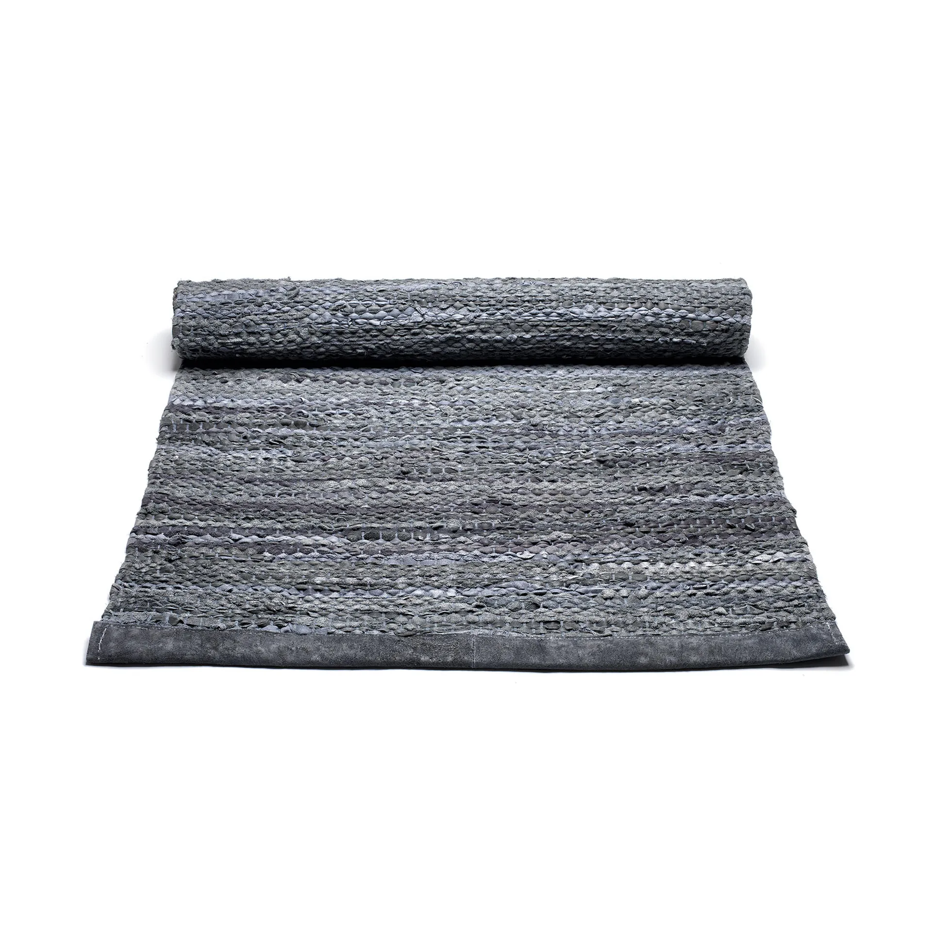 Leather matto 65 x 135 cm, dark grey (tummanharmaa) Rug Solid