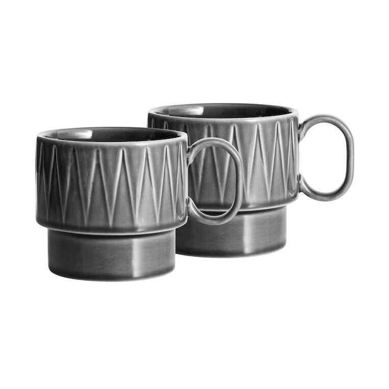 Sagaform Coffee & More teemuki 2 kpl Harmaa | Skandinaavinen Sisustus | Kahvikupit | Harmaa
