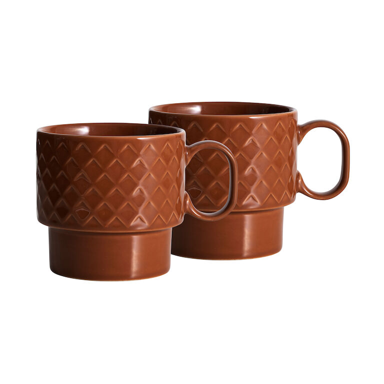 Sagaform Coffee & More teemuki 2 kpl Terakotta. | Skandinaavinen Sisustus | Kahvikupit | Ruskea