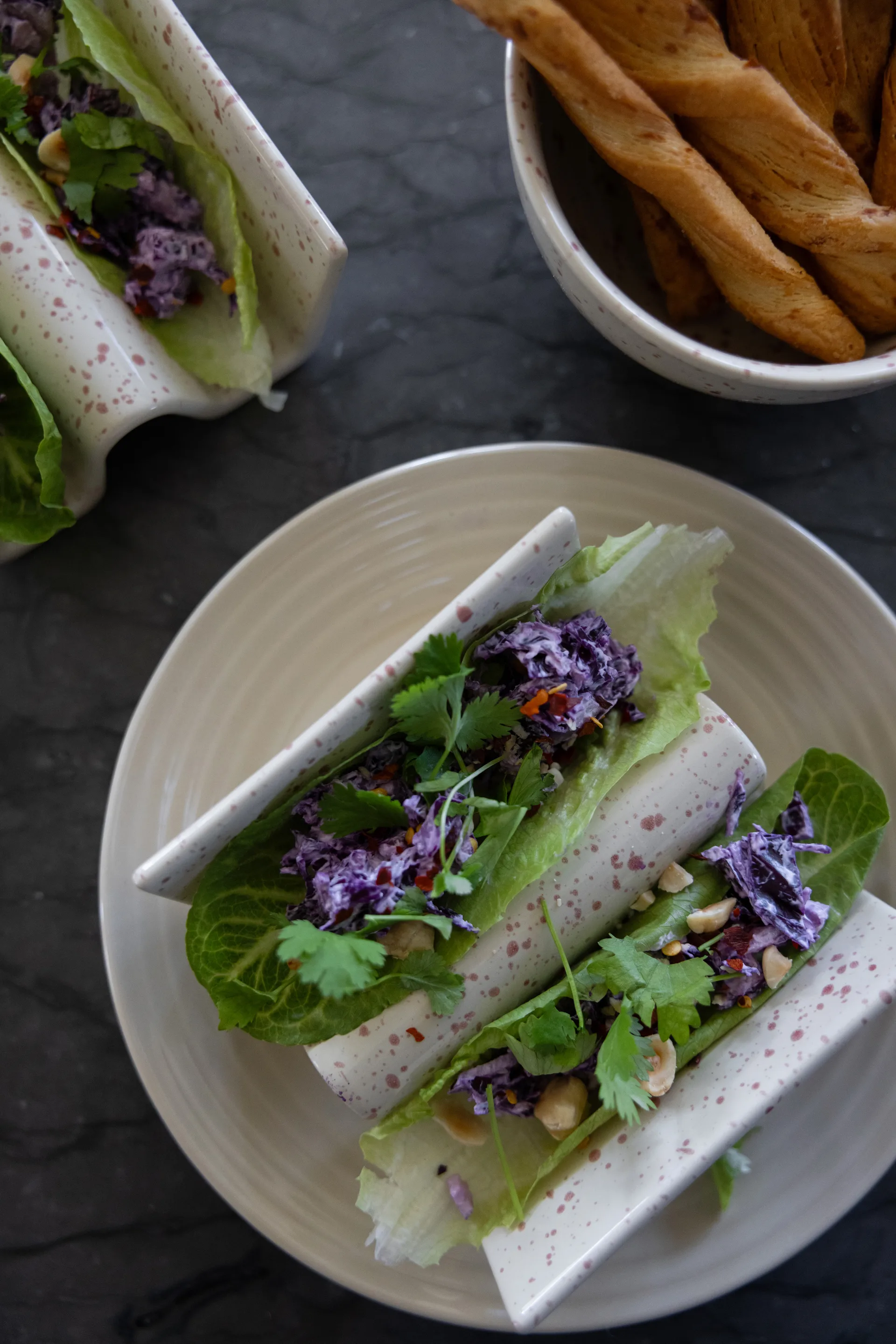 Ditte tacoteline 2 kpl, Beige-viininpunainen Sagaform