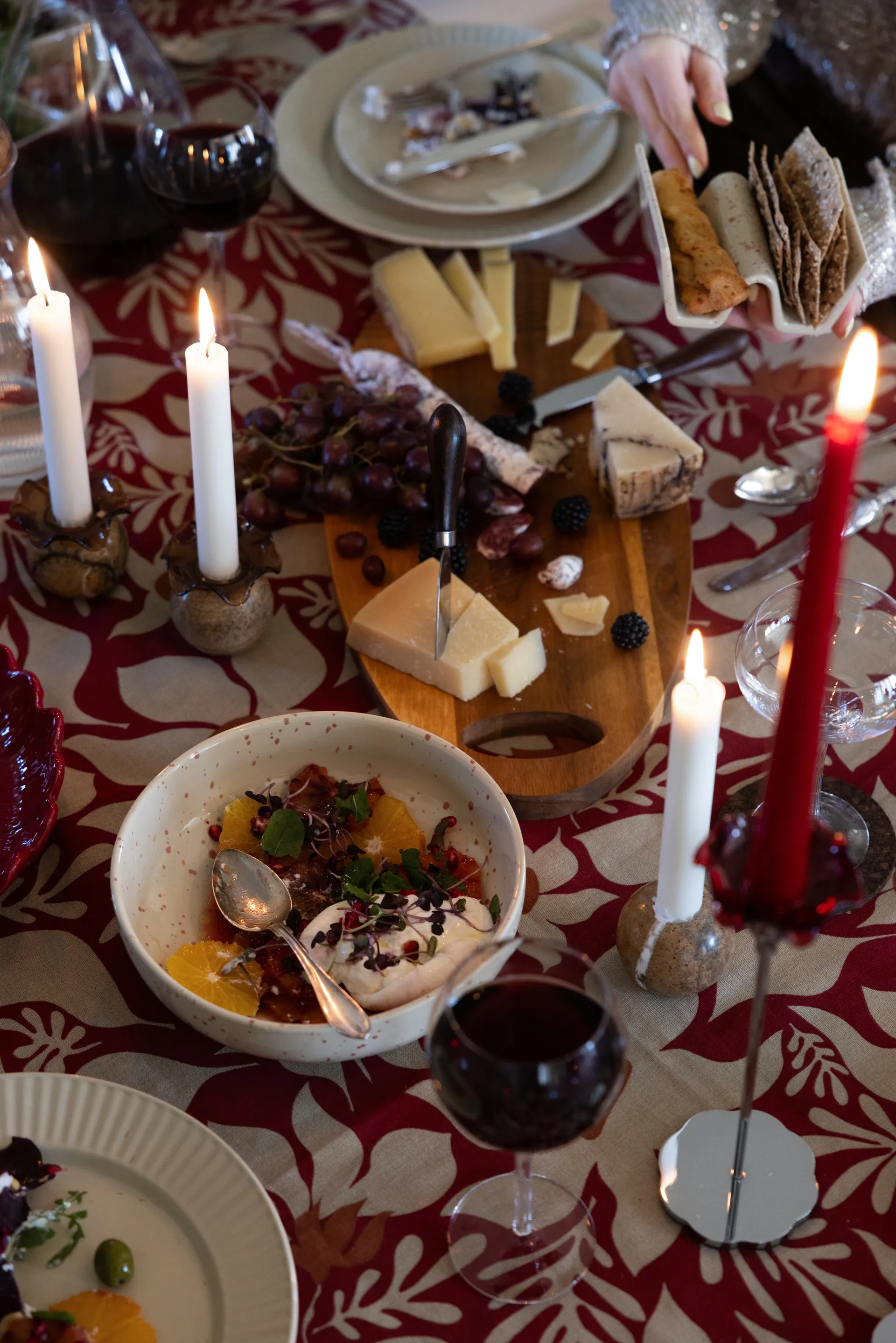 Ditte tacoteline 2 kpl, Beige-viininpunainen Sagaform