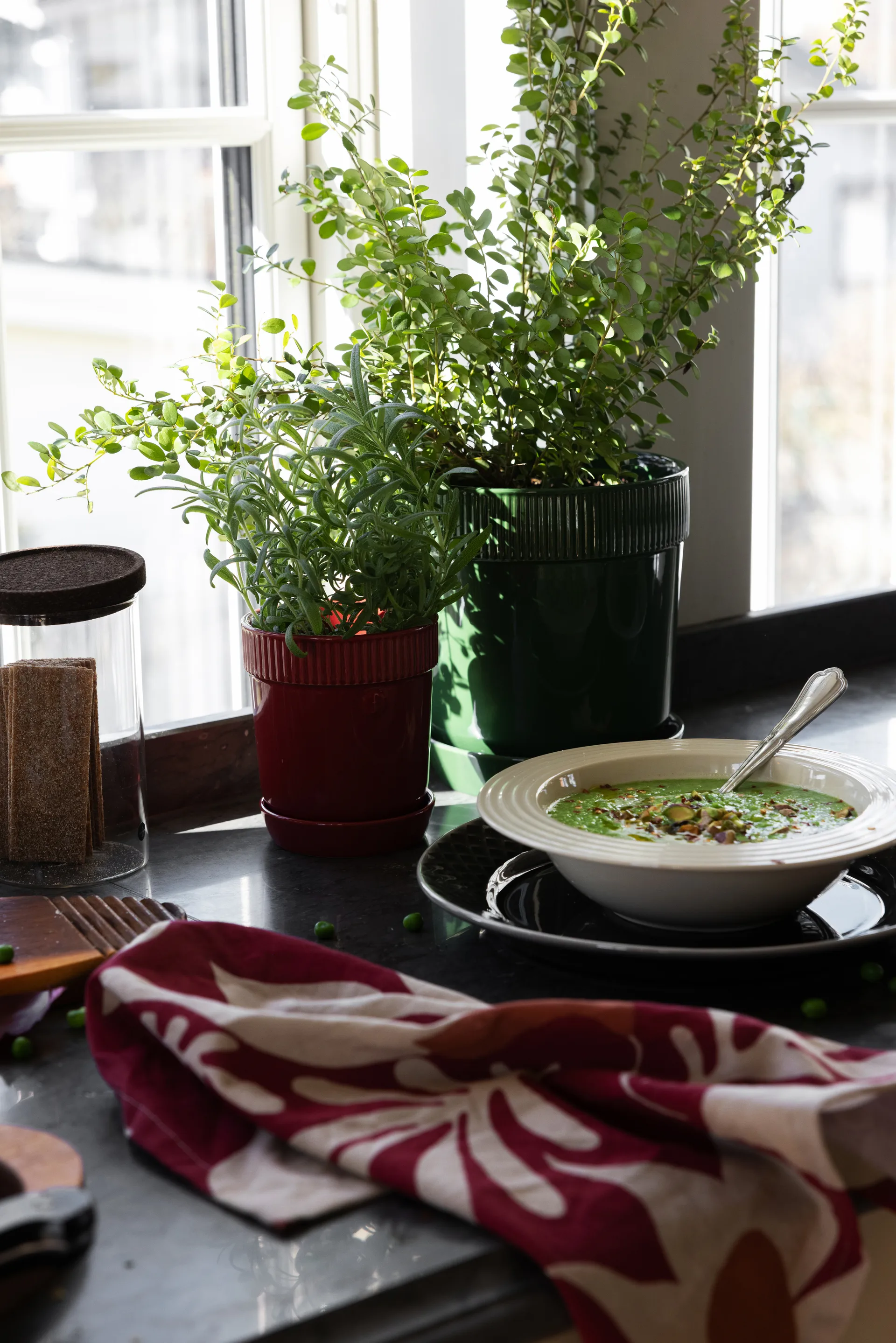 Edith keittiöpyyhe 50x70 cm 2-pack, Viininpunainen Sagaform