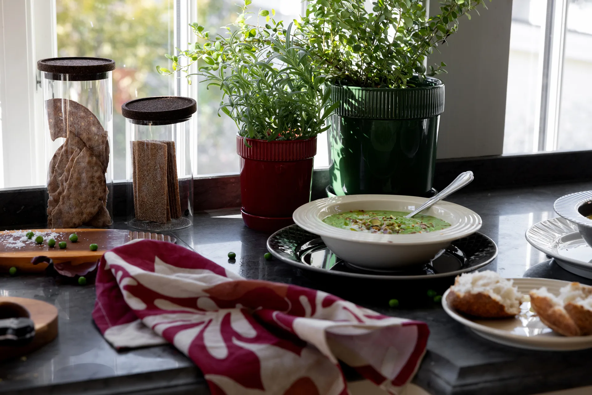 Edith keittiöpyyhe 50x70 cm 2-pack, Viininpunainen Sagaform