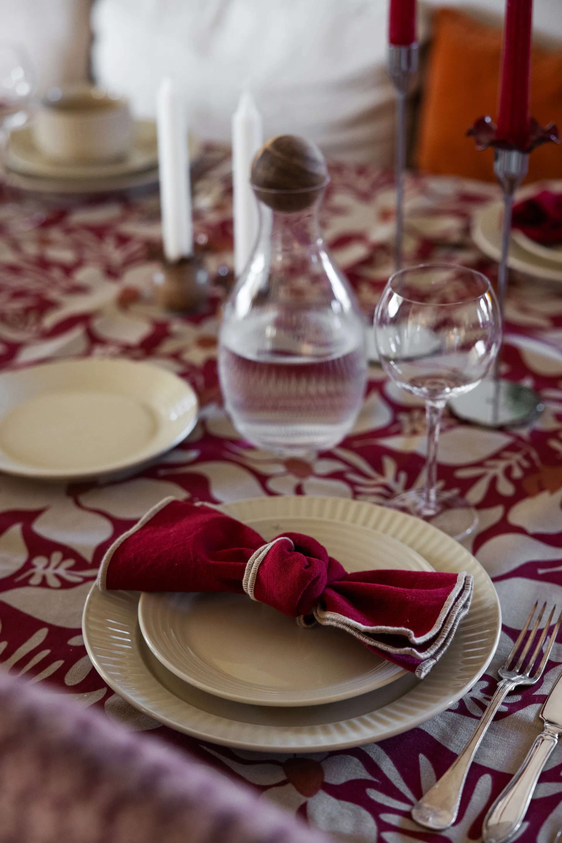 Edith servetti 45x45 cm 2-pack, Viininpunainen Sagaform