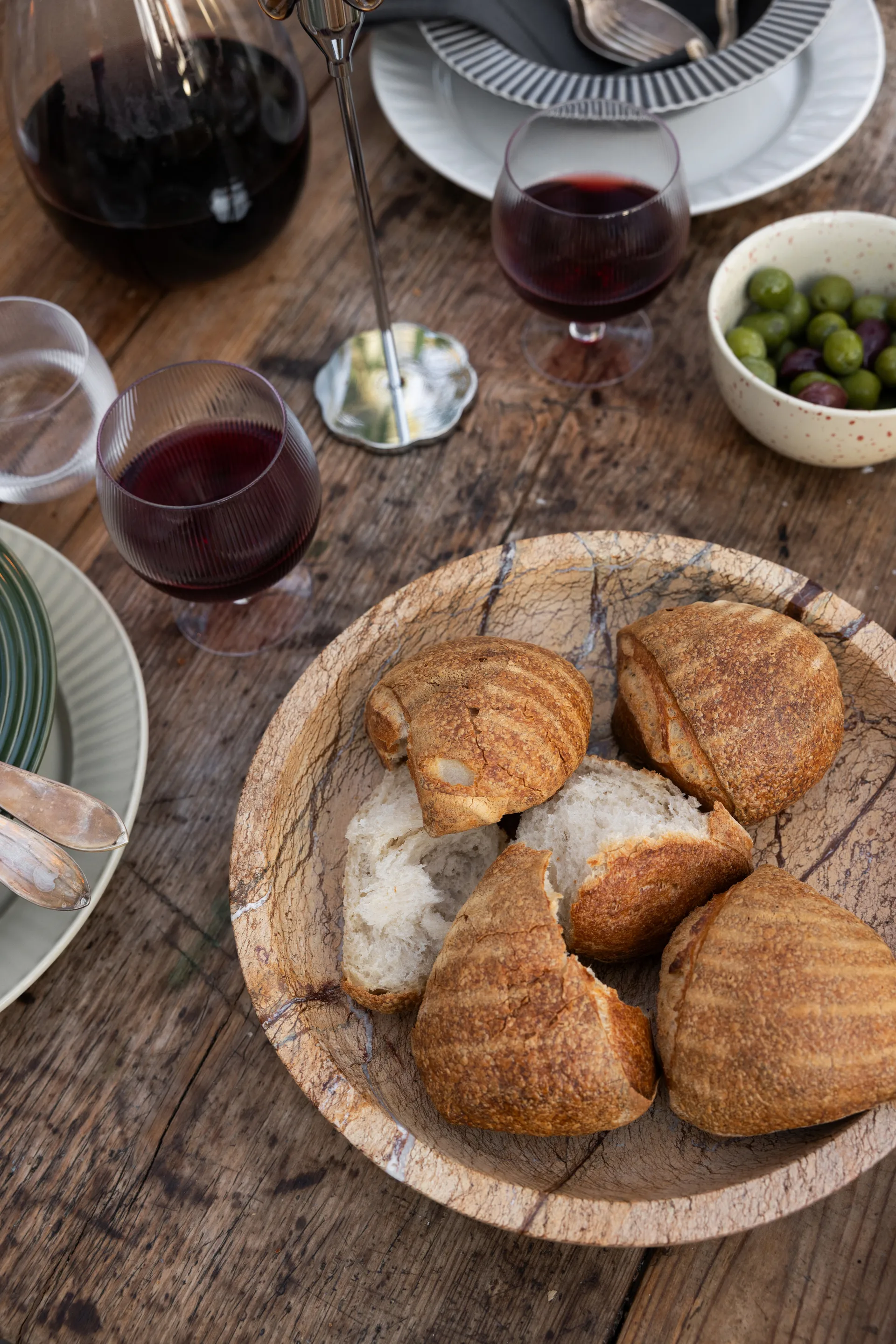 Kivi kulho iso Ø28 cm, Ruskea metsämarble Sagaform