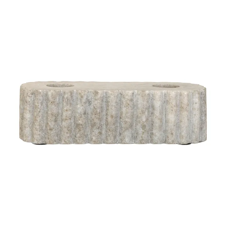 Kivinen kaksiosainen kynttilänjalka - Travertiini, 15x6x4 cm - Sagaform