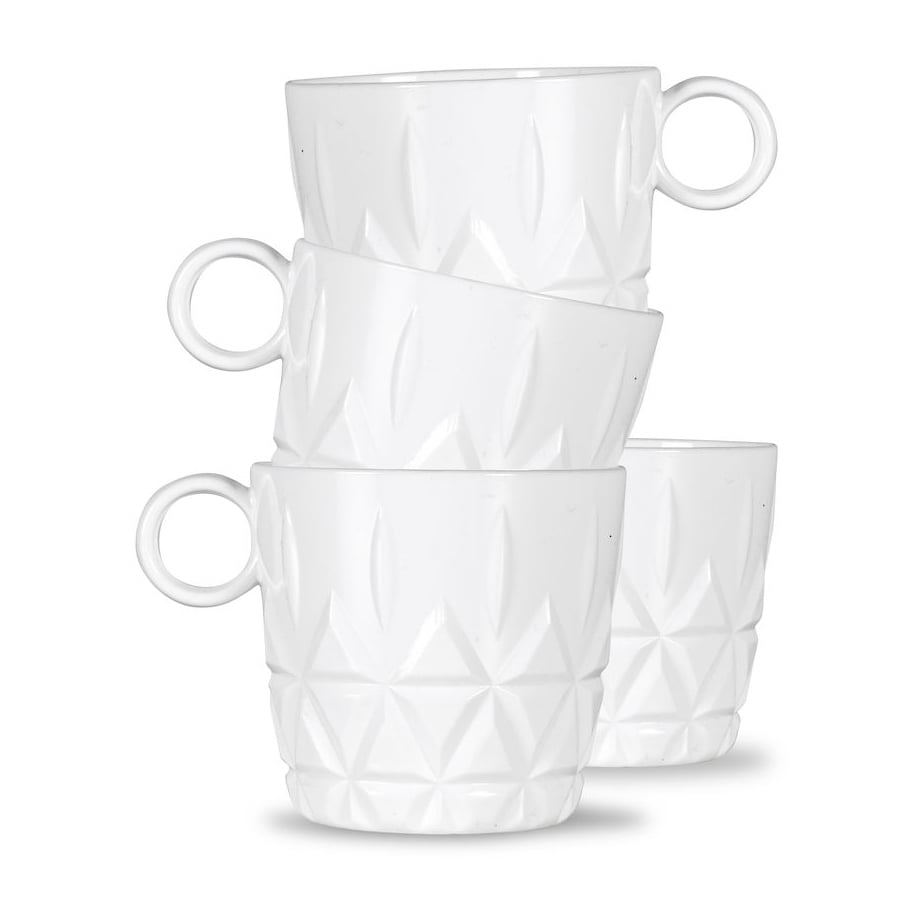 Sagaform Picknick kahvikuppi 4-pack Valkoinen | Skandinaavinen Sisustus | Kahvikupit | Valkoinen