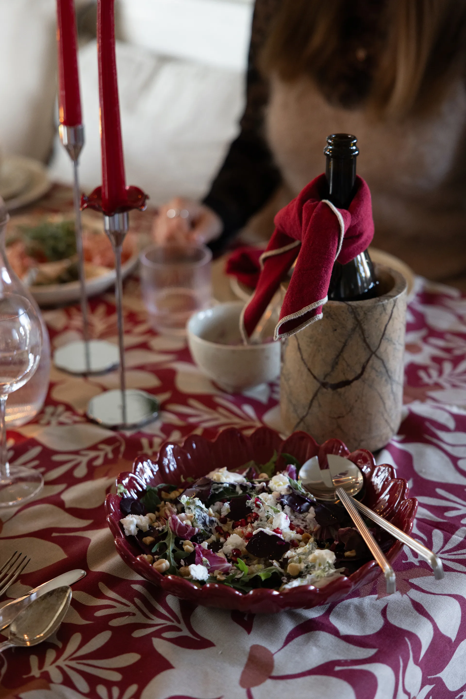 Sten viinijäähdytin Ø12,5 cm, Ruskea metsämarmeri Sagaform