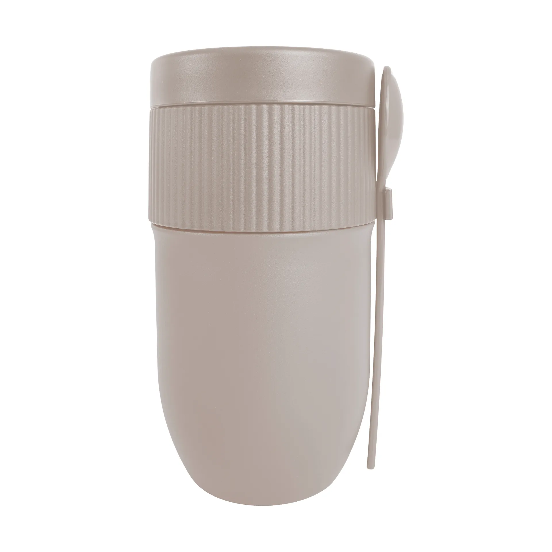 Ted termosjogurttimuki lusikalla, Beige Pantone Warm gray 3C, 32 cl Sagaform