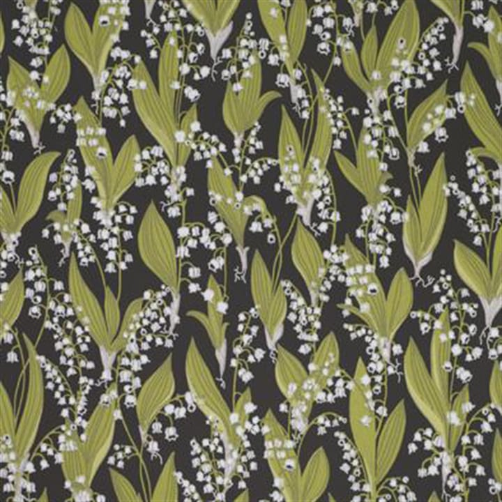 Lily of the valley tapetti - musta - Sandberg Wallpaper