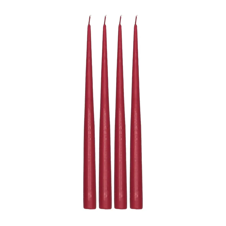Atmosphere antiikkikynttilä 4-pakkaus 32 cm - Dark red - Scandi Essentials