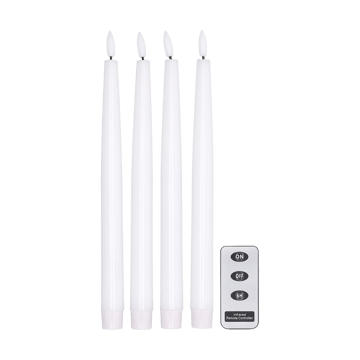 Bright LED-kynttilä 28,5 cm 4-pakkaus kaukosäätimellä - Valkoinen - Scandi Essentials