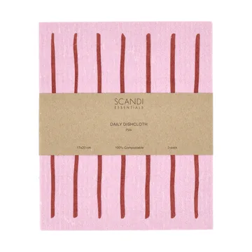 Daily tiskirätti kuviolla - Rosa, 3-pack - Scandi Essentials