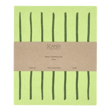 Daily tiskirätti kuviolla - Vihreä, 3-pack - Scandi Essentials