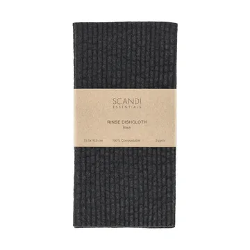 Rinse tiskirätti - Musta, 2-pack - Scandi Essentials