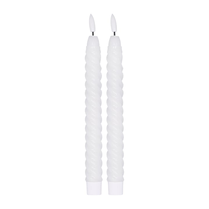 Twisted LED-kynttilä 25 cm 2-pakkaus - Valkoinen - Scandi Essentials