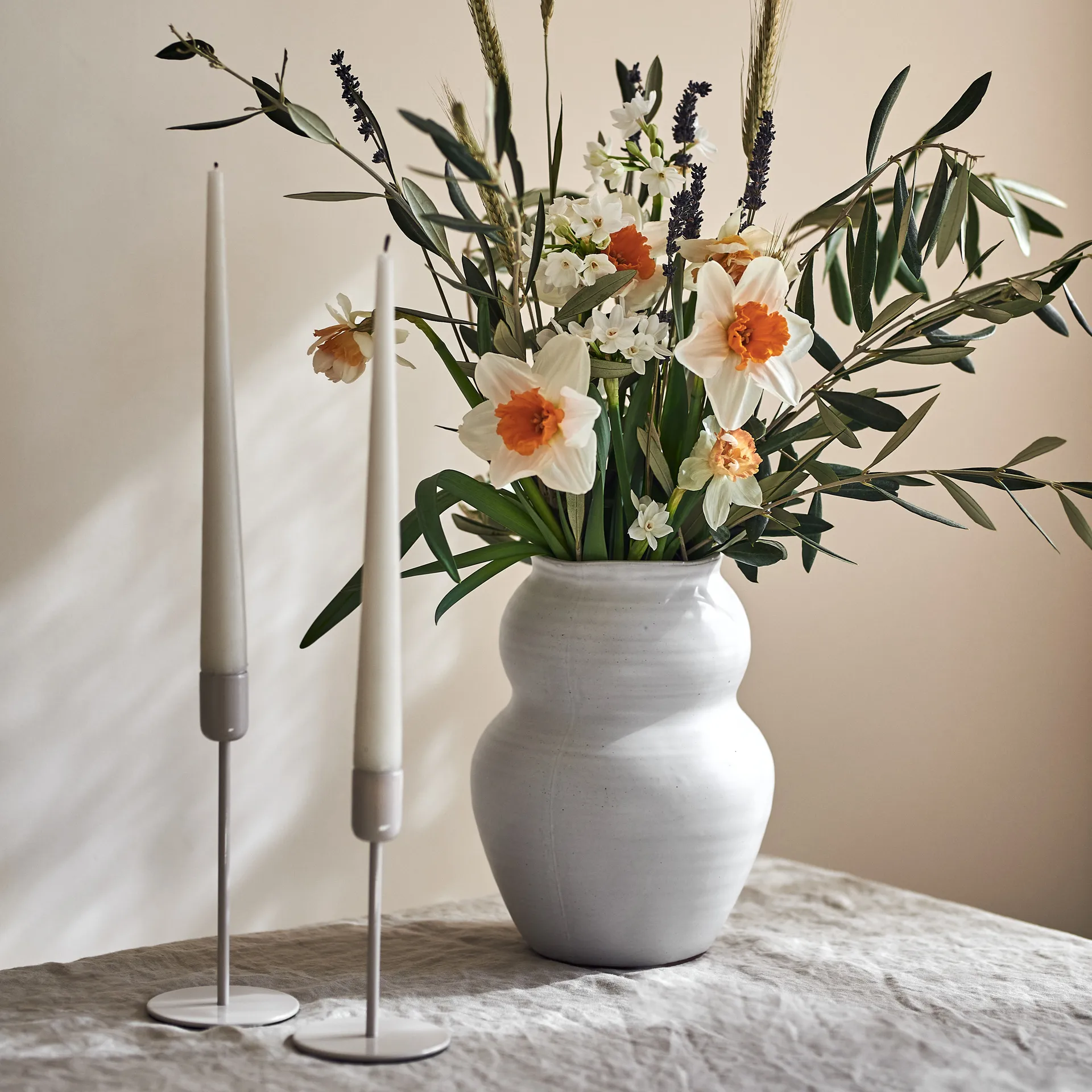 Arctic kynttilänjalka 18 cm, Beige Scandi Living