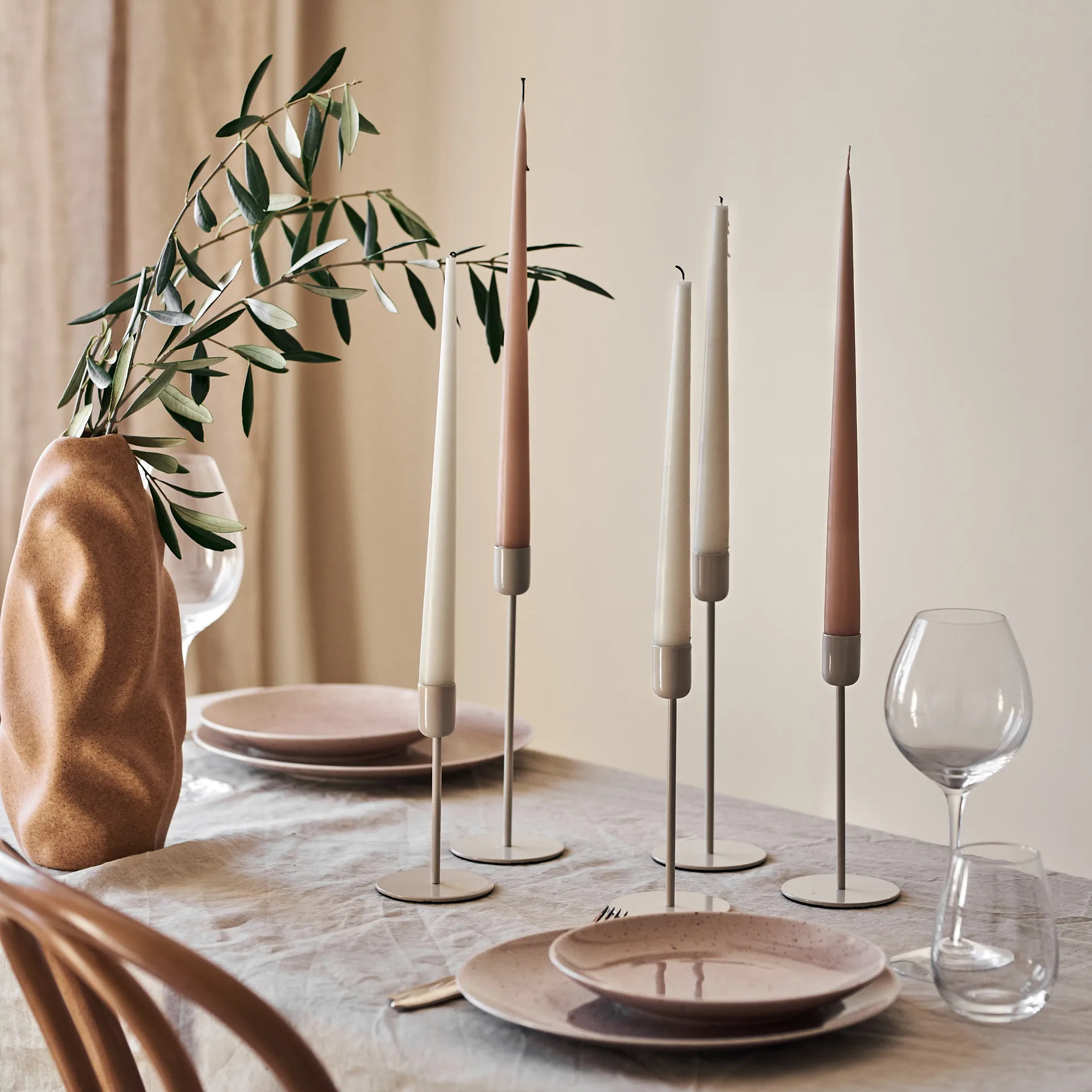 Arctic kynttilänjalka 18 cm, Beige Scandi Living